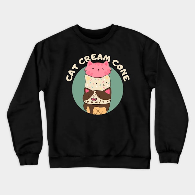 Kawaii Ice Cream Cats Crewneck Sweatshirt by Yarafantasyart